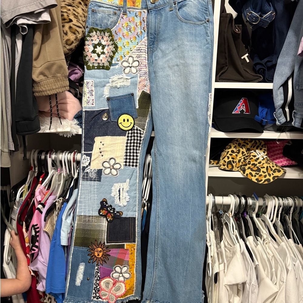 Patchwork Blue Jeans